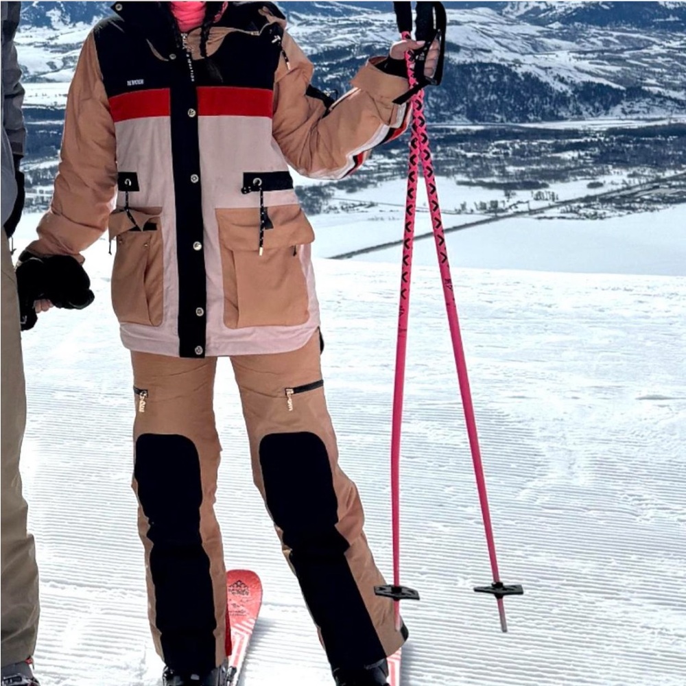 P.E Nation Tan and Black Ski Set (Jacket & Pants)